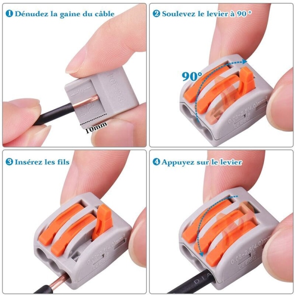 60 stk elektriske koblinger med kontrollspake, 30 stk 2 innganger, 20 stk 3 innganger, 10 stk 5 innganger--