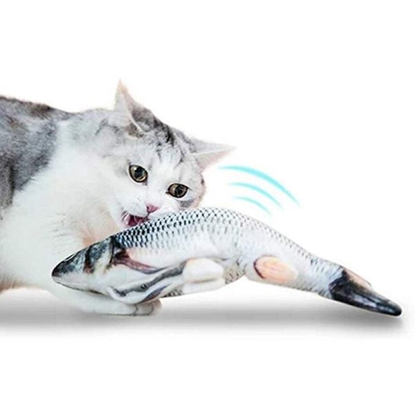 Realistisk Crucian katt leksak elektrisk simulering fisk docka rolig interaktiv husdjur tugga bit katt tillbehör kattunge fisk flopp katt leksak