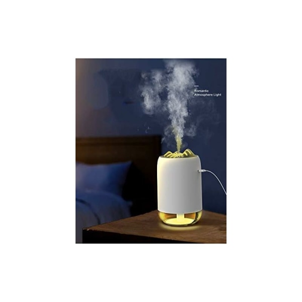 Mini-luftfuktare, USB-portabel luftfuktare 280 ml, tyst luftfuktare justerbart dimläge för sovrum, kontor-