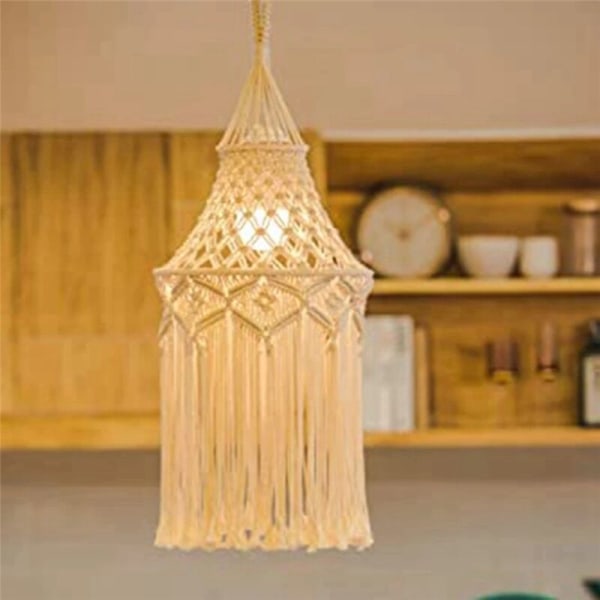 Macrame lampskärm hängande pendellampa lock kontor sovrum plantskola sovsal bohemisk heminredning