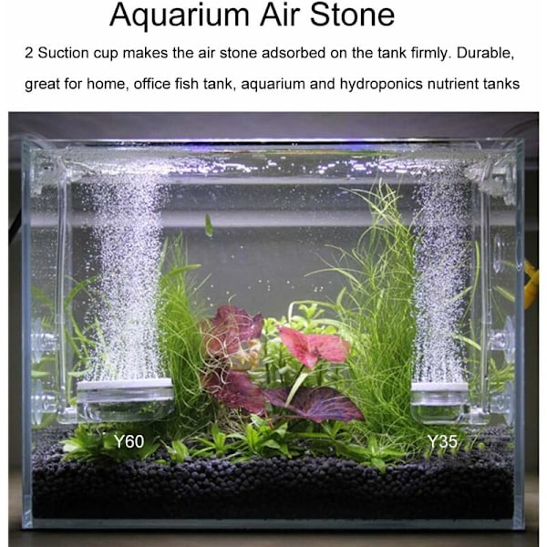 Akvarieluftsten, Syrefördelare för Fisktank, Hållbar Justerbar Luftpumpssats med Superhögt Upplöst Syre, Fisktankpump Aerator Diffuser Mak