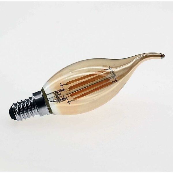 E14 LED-flamlampa, 4W motsvarande 40W halogen/glödlampa, varmvit 2700K, infälld LED-ljusflamma, 360° strålkastare, CRI80, brunt glas, förpackning