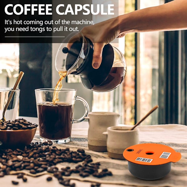 Återanvändbara kaffekapslar, kompatibla med -S-maskiner, påfyllningsbara kaffepads med kaffefilter 180 ml