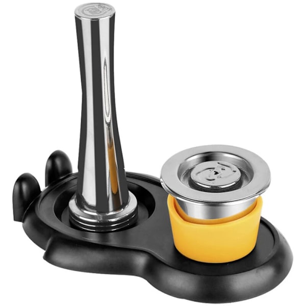 Rostfritt stål kaffekapsel hammarbas set påfyllningsbar kaffeplatta kaffemaskin tillbehör för Nespresso