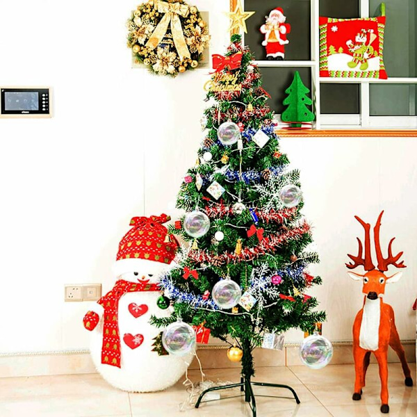 10 Pakke Fargerike Gjennomsiktige Julekuler, Fyllbare Ornamentkuler for Julefest, Bursdag, Bryllupsdekorasjon - 8 cm - DENUOTOP