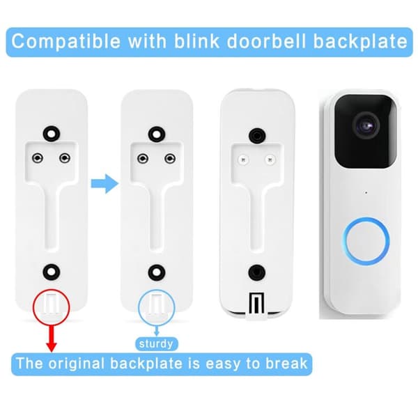 Reservedel Back Plate for Blink Video Doorbell, Back Plate Part med tilbehør (Hvit-2 Pack)
