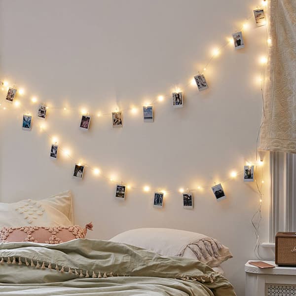 LED-lyskjede med gullklype（Batteri 2 meter 20 lys）