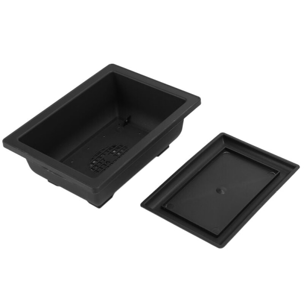 10-pack Bonsai-träningspottar med plastbricka Bonsai-växter Kruka för trädgårdsgård Balkong 16,5X12Cm