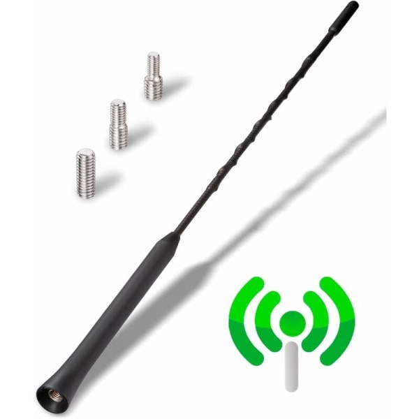 Kraftig bilantenne - Universell bilradioantenn for alle bilmodeller - Bilradioantenn med DAB FM-mottak av høy kvalitet - 28CM biltaksantenn