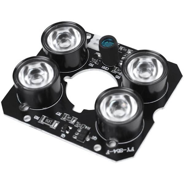4 IR-matriser LED infraröd punkt LED-kort 4x IR för nattvision CCTV-kameror (52 mm diameter)