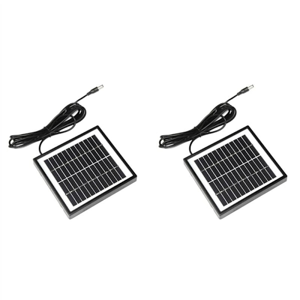 2X 12V 2W Solcellepanel Lys Hage DIY Deler DC Port Batterimodul for Lader