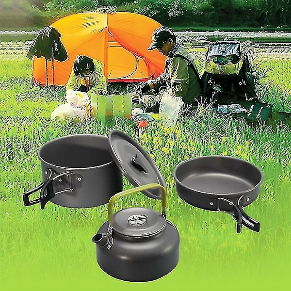3 stk. Udendørs Varer Ultra Alloy Cam Ware Spisebestik Udendørs Tekande Picnic Spisebestik Sort