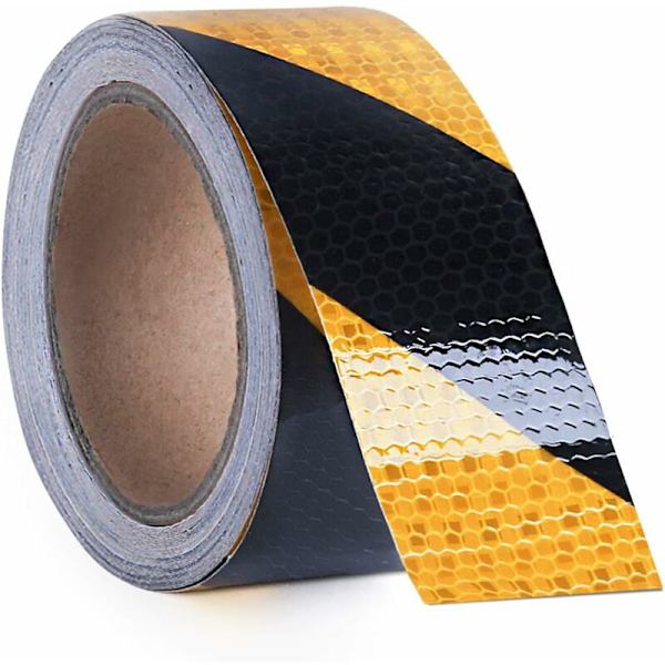 5cm x 25m Självhäftande Reflekterande Tejp, Reflekterande Säkerhetstejp Hög Reflektionsförmåga Starkt Lim Säkerhetspåminnelseverktyg för Vägtransportanläggningar