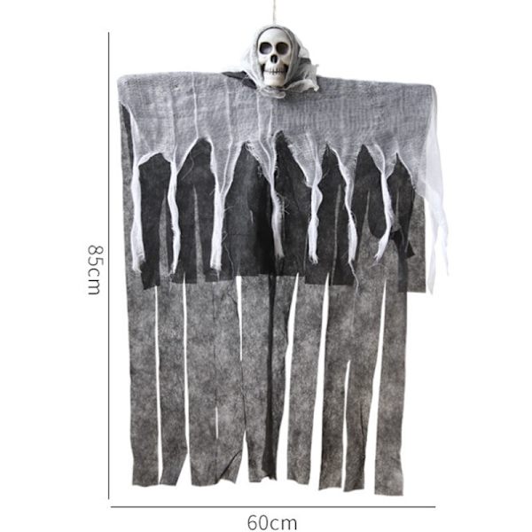 Halloween-koriste, kiero luuranko, riippuva, kummitteleva huone, pakopeli, järjestely