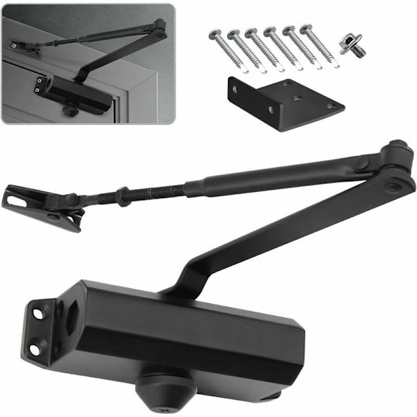 Automatisk hydraulisk dørlukker med stopfunktion, justerbar fjederbelastet dørlukker, lukket buffer til kommerciel og boligbrug 20-40 kg Doo