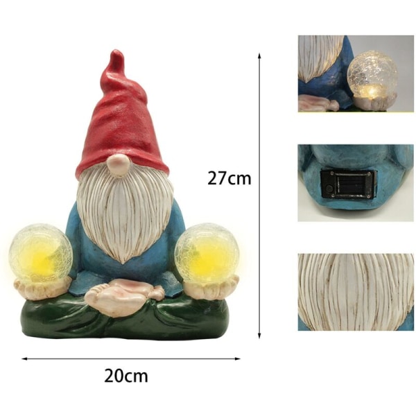 Nisse Statuer Hagedekorasjoner Nisse Solcellelys Statue Morsom Hagegård Dekorasjon for Hage Plen Ornament