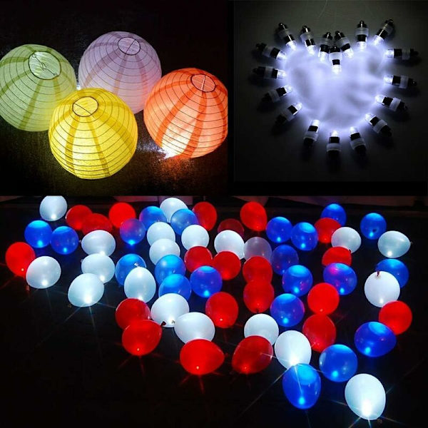 Mini LED-lampor med batteri för papperslyktor, vattentäta, 20-pack