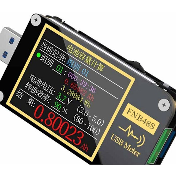 FNB48S USB-kapacitetsspänningstestare Strömmonitor Strömövervakningsanalysator Testverktyg utan Bluetooth