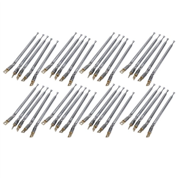 40 stk 32 cm Lang 5 Sektions Teleskopantenne AM FM Radio 180 Grader
