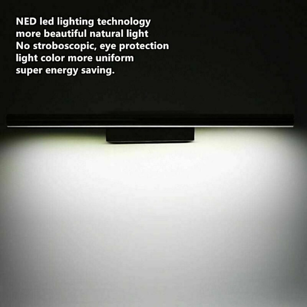 LED Badeværelseslampe med Spejl - 5W, Vandafvisende IP44, 180° Justerbar, Rustfrit Stålkontakt, til Makeupbelysning, WC, Toilet