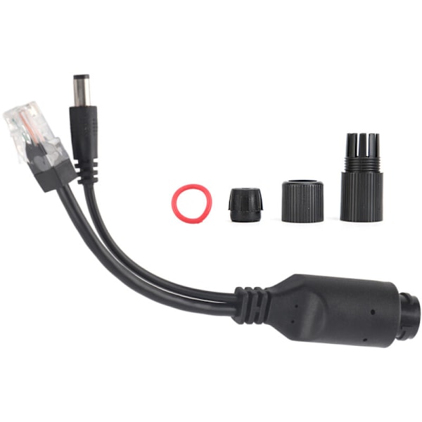 24V Vattentät IP-kamera Ethernet Strömförsörjning Poe Adapter Kabelfördelare Injektor Svart -