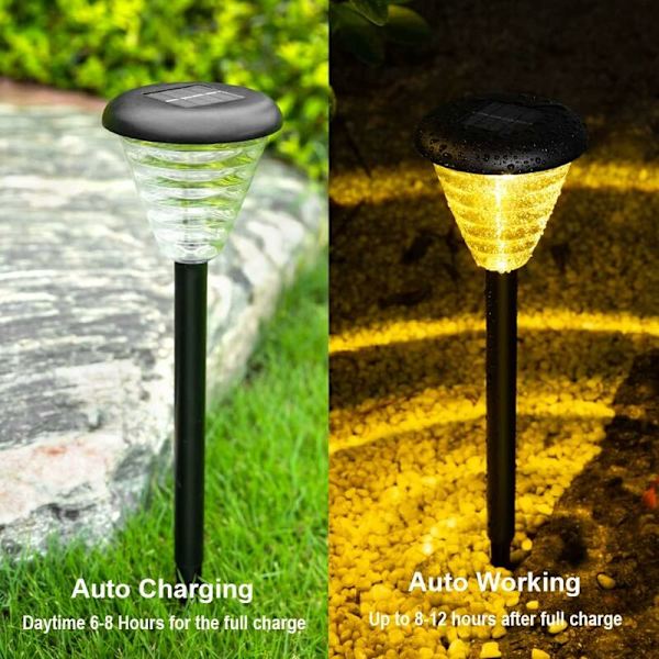 Solcellelamper Hage, 1 Stykk Utendørs Solcellelamper Solcelledrevet LED-lys Vanntett Utendørs Trådløs Lampe Jorddekorasjon for Sti Sti Patio La