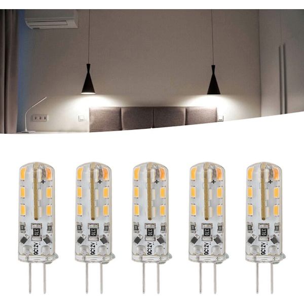 10 stk. G4 LED Pære 1,5W DC12V Varmt Hvid 3000K 110LM Bi-Pin LED Pærer til Skabbelys Have