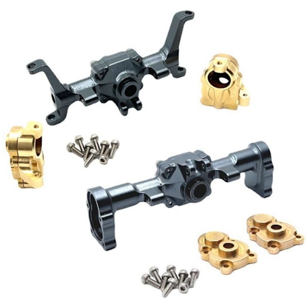 For FMS FCX24 Portal Akselhus og Metall Bakre Styreknoke Messing 1/24 Deler Oppgradering RC Bil, 4