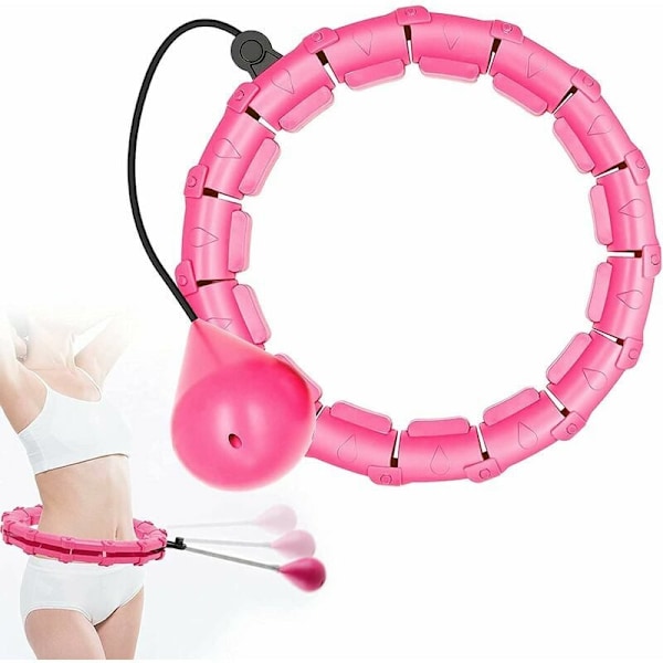 Hula Hoop med automatisk snurrande ring avtagbar 24 knutar justerbar vikt automatisk snurrande boll buk fitness viktminskning massage för vuxna och barn
