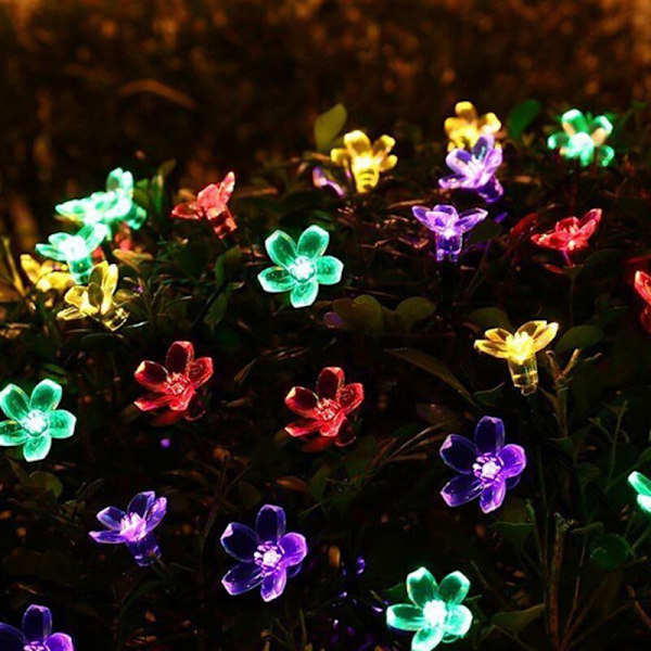 LED-aurinkokennovalosarja 12M 1000 LED-valosarja Ulkona Puutarha Joulujuhlan Koriste Aurinkovalot-Väri
