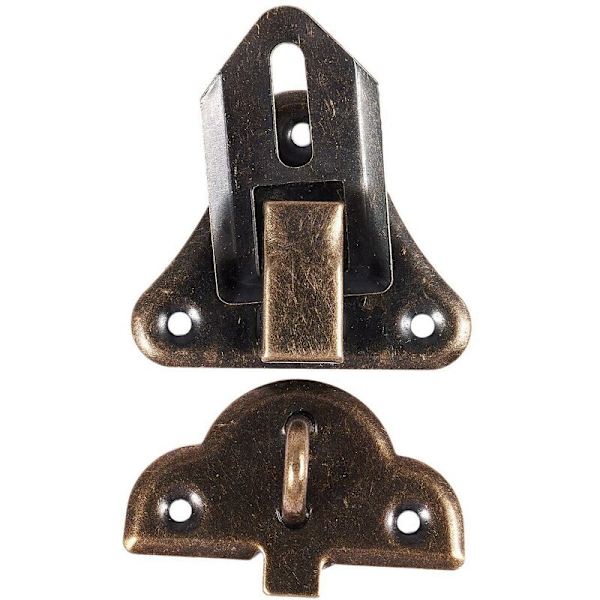 5 stk. Antikk messing hasp for treverk