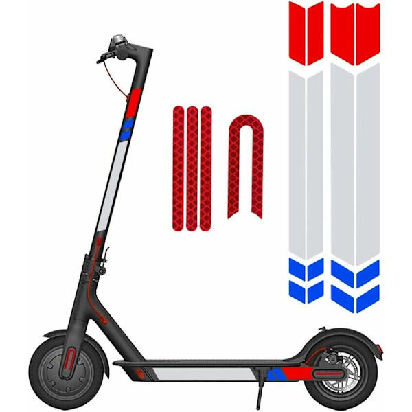 Reflekterende klistermærke til Xiaomi elektrisk scooter M365 vandtæt støvtæt fluorescerende PVC klistermærke lys advarselsplaster etiketter refleksstrimmel nat-