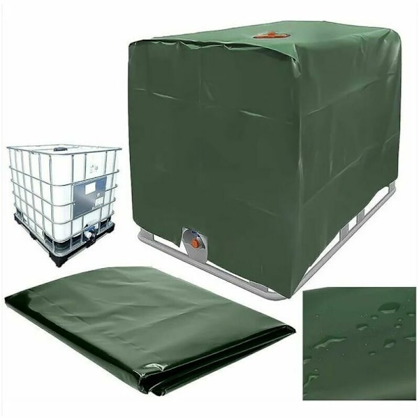 Vattentankskydd, IBC-tankskydd för 1000L tank, vattentanksbehållare skyddande överdrag, dammskydd, UV-skydd, regnskydd, 120x100x116cm (grön) - RWWat