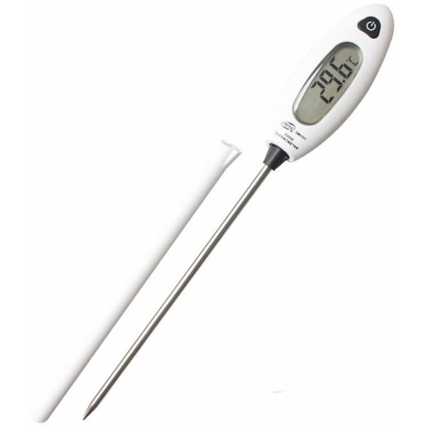 Kökstermometer med Lång Temperaturgivare Digital Kökstermometer Instant Avläsning 5 Sekunder LCD Stor Skärm Termometer för Kött, Grill, Pa