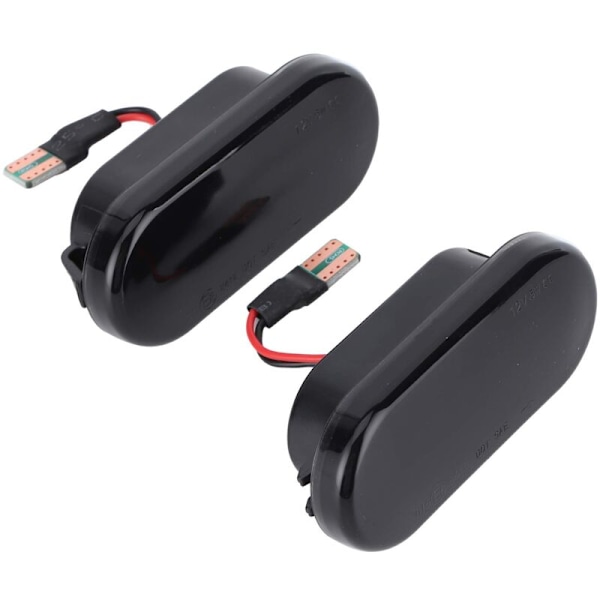 Qiilu ABS-sensor bak vänster säte Ibiza 6J 2 st LED-sidomarkörlampor Fender blinkerslampa bilmodifiering passar för Bora rökt U2y984