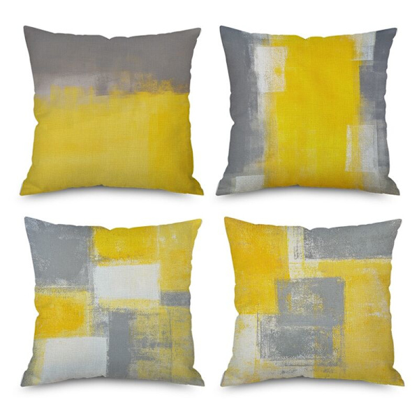 Gule abstrakte dekorative puter Dekor Sofa putetrekk Pynteputer 45X45Cm