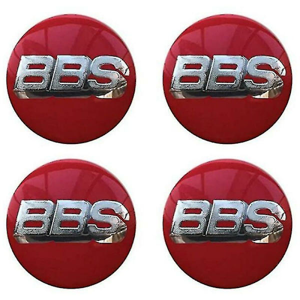BBS Hjulcentrummärken Emblem 4-pack 65mm BBS Bilkåpa Logotyp Badge Sticker Auto Hjulcentrummärke Nav Emblem