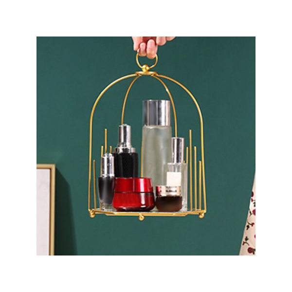 Nordisk Simpelt Skrivebords Opbevaringsstativ Bærbar Hul Fuglebur Kosmetik Hylde Multifunktionel Organizer Holder-B