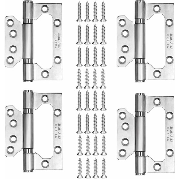 Dørhængsler 4 stykker 304 rustfrit stålhængsler Foldedørhængsel 4 tommer kuglelejehængsel med 16 cps skruer Hængsel til boligmøbler