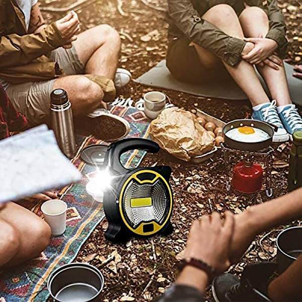 Bärbar LED-arbetslampa Lykta Vattentät Nödstrålkastare Laddningsbar Strålkastare för Utomhusvandring Camping, Grön