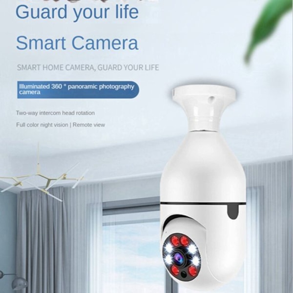 2.4G WiFi-lyspære sikkerhetskameraer, pære sikkerhetskamera, Full HD 1080P sikkerhetskamera