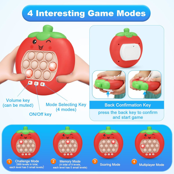 Pop Fidget -peli lapsille aikuisten Quick Push -kädessä pidettävä peliohjain, uusi kannettava pulmapelikone, Paty suosii aistilelulahjoja