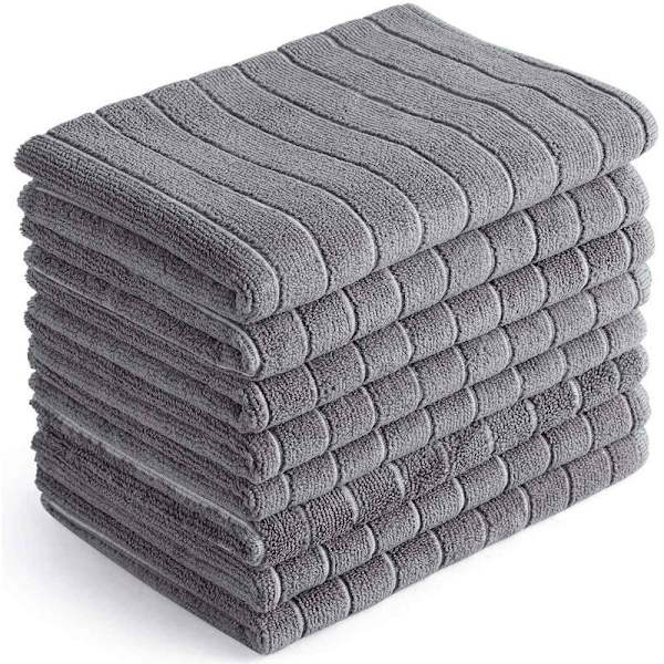 Mikrofiber viskestykker 18X26 tommer, super bløde og absorberende - Sæt med 8, flerbrugs viskestykker til hjemmet, køkken