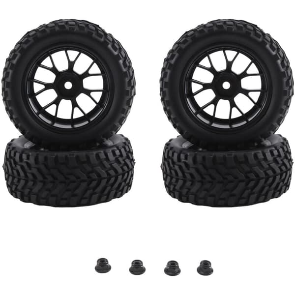 4 st 75 mm Universal Gummidäck Plastfälg för Alla 1/10 RC Rally Road Racing TT02 XV01