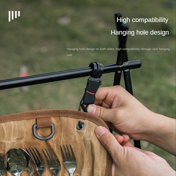 Utendørs serviseoppbevaringspose Camping Canvas Serviseoppbevaringspose Bærbar oppbevaringspose
