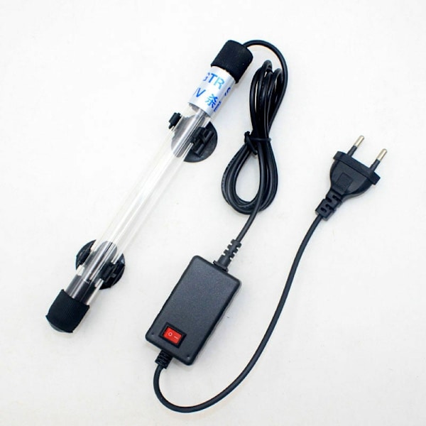 7W 220V Rund Akvarielampe Fisketank Steriliseringslampe Vedlikehold Akvarium Vannbehandling, Landskapsbelysning for Akvarium, Svømmebasseng, Svømming