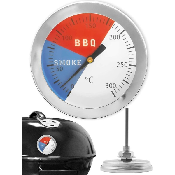 Analogt madlavningstermometer til grill, ryger, gryde, pande, Ø 5,2 cm, 0 ° C - 300 ° C