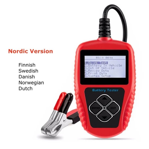 BA101 12V 100-2000 Bilbatteritest Automatisk Laddningsanalysator Detekteringssystem PK KW208 Nordisk Version