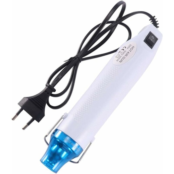 300W Handheld Hot Air Gun Mini Hot Air Gun for Embossing Heat Tool 220/110V EU Plug (White)-