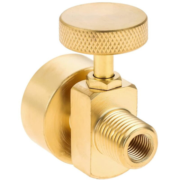 1 lb messingpropan gascylinderflaske adapterventil + 1/4\" NPT han og M8X1 gevind til BBQ ildsted